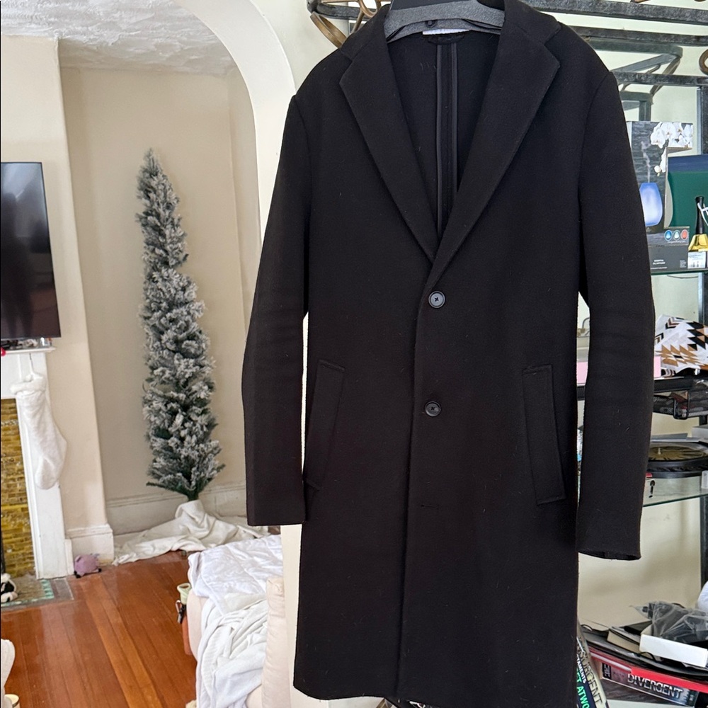 Zara 4 way stretch Black peacoat